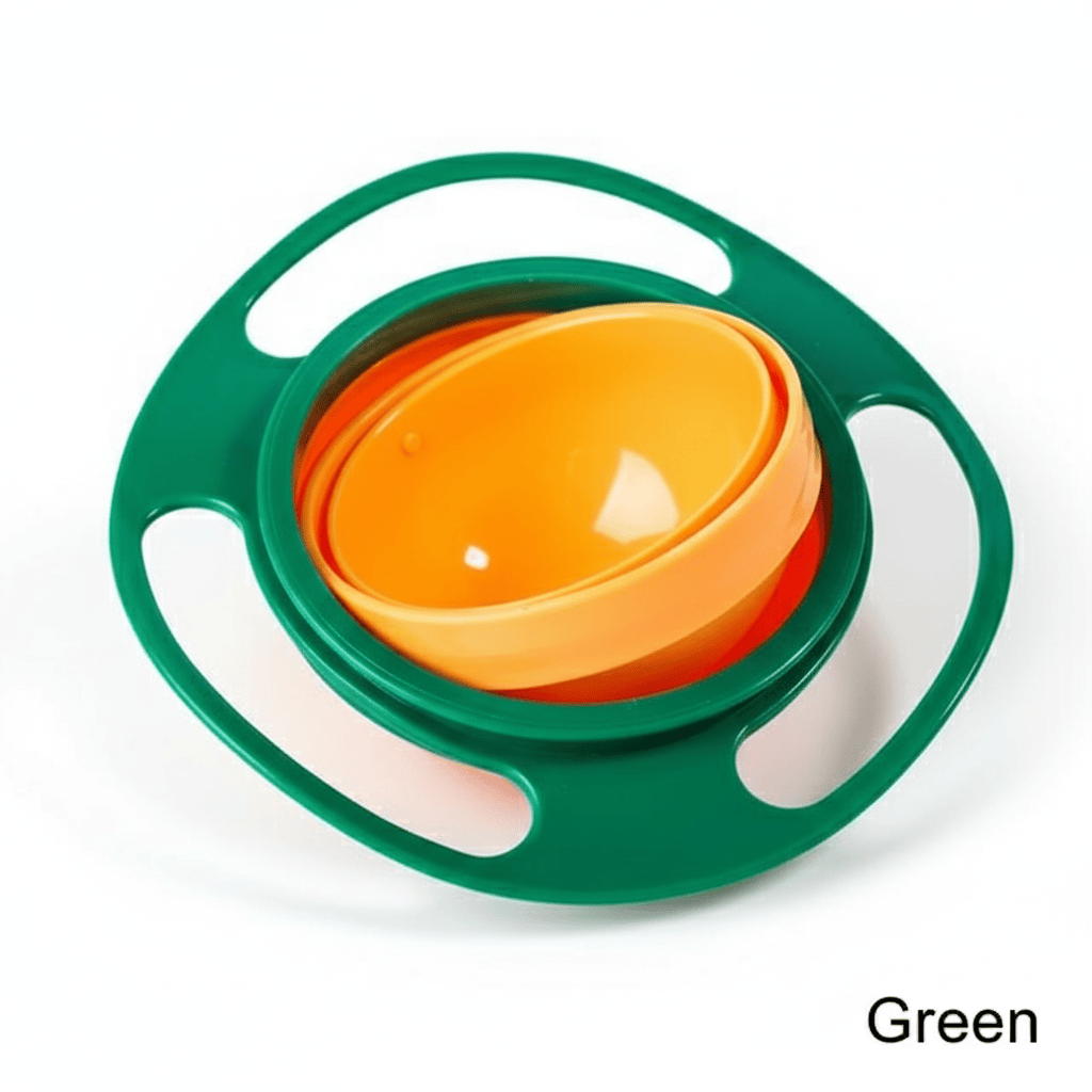 Baby Essentials-5 Green 360° Rotatable Gyro Bowl – No More Spills!