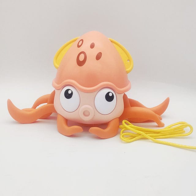 Baby Essentials-8 Orange Crawling Octopus Baby Bath Toy