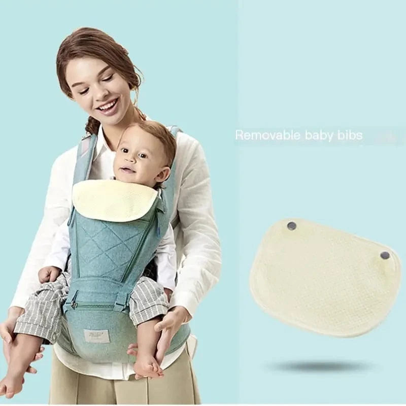 Cosy Snuggles Baby Carrier with Bass Bear Hip Seat for Front Carry