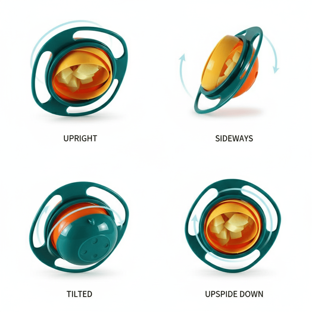 Baby Essentials-5 360° Rotatable Gyro Bowl – No More Spills!