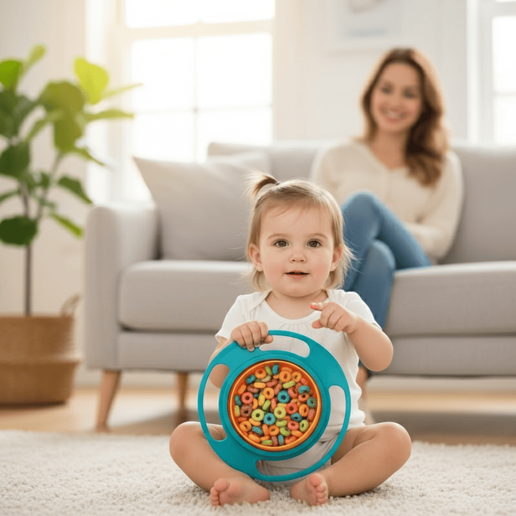 Baby Essentials-5 360° Rotatable Gyro Bowl – No More Spills!