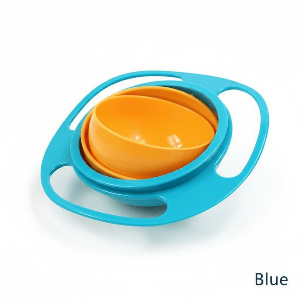 Baby Essentials-5 Blue 360° Rotatable Gyro Bowl – No More Spills!