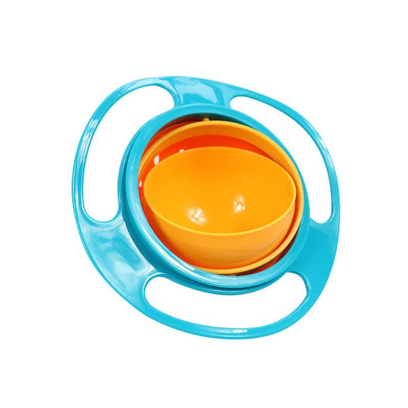 Baby Essentials-5 Blue 360° Rotatable Gyro Bowl – No More Spills!