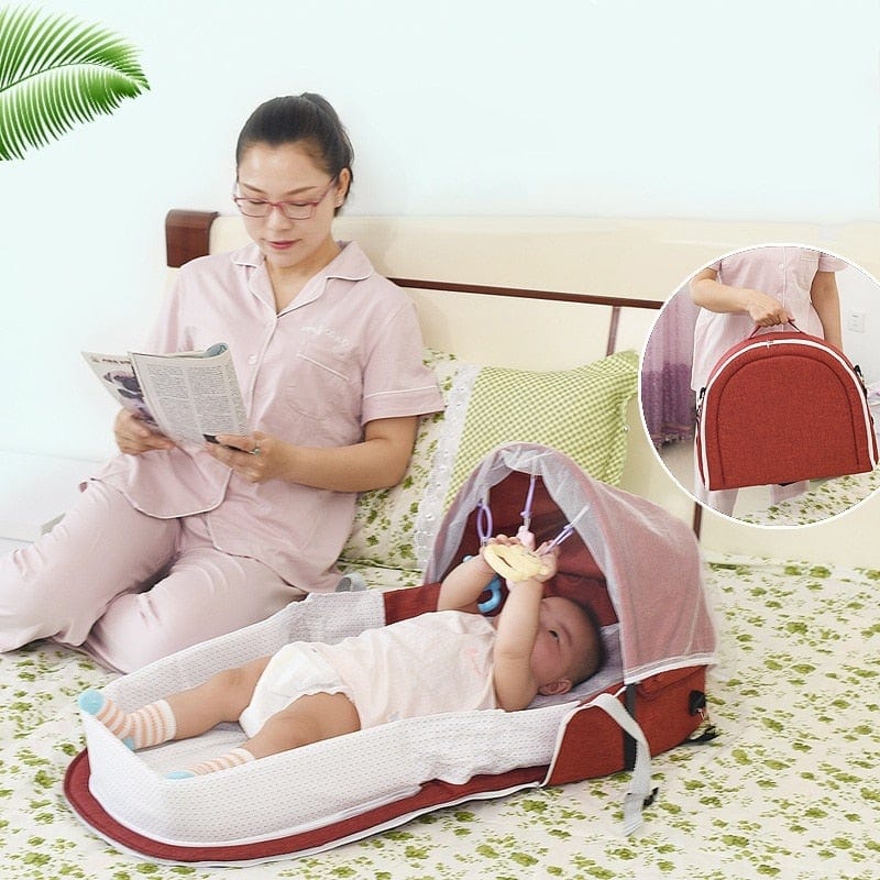 Baby Essentials-5 Foldable Baby Bed with Mosquito Net