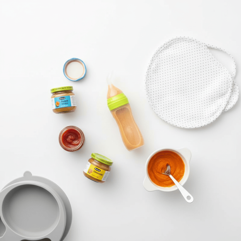 Baby Essentials-6 Baby Squeezing Feeding Bottle with Spoon