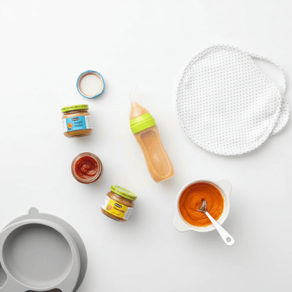 Baby Essentials-6 Baby Squeezing Feeding Bottle with Spoon