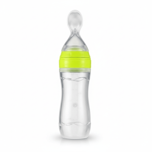 Baby Essentials-6 Baby Squeezing Feeding Bottle with Spoon