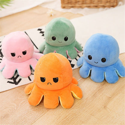 Baby Essentials-6 Random Color Double Sided Flip Octopus Plush Toy