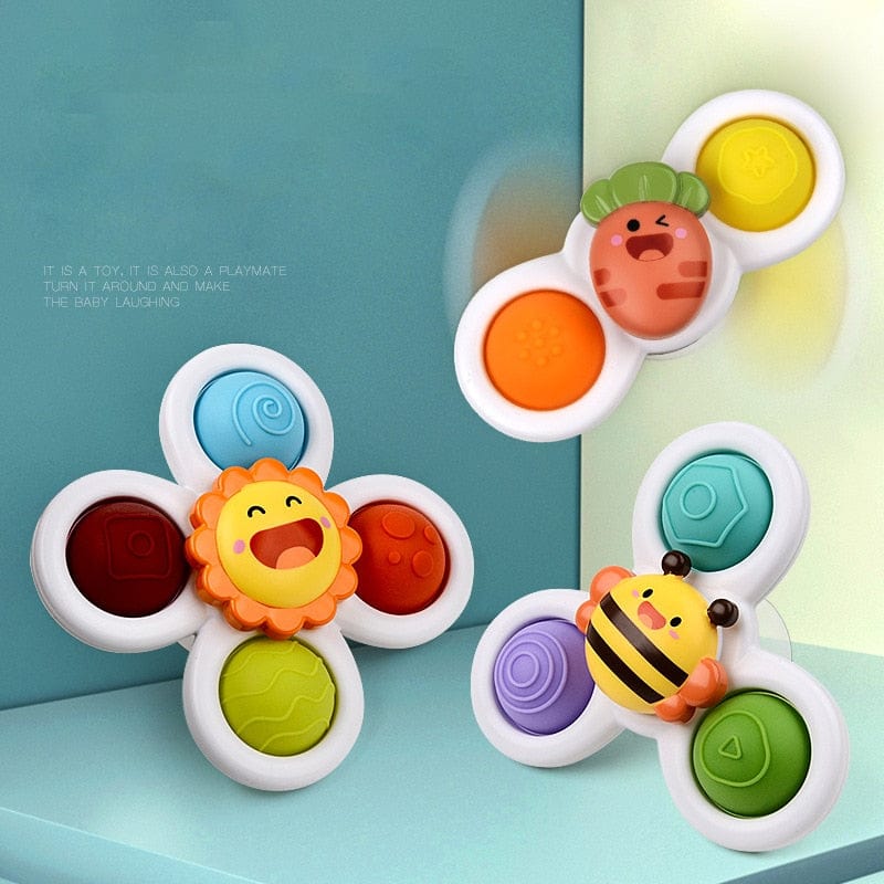Baby Essentials-8 Baby Spinner Suction Cup Bath Toys