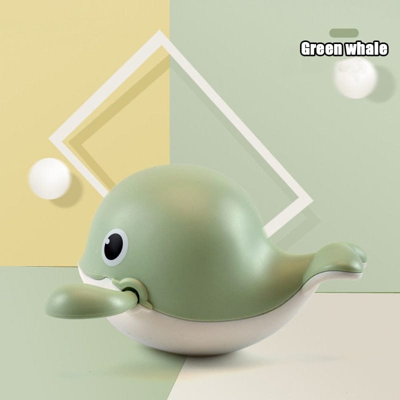 Baby Essentials-8 Green Whale Baby Bath Toys for Fun