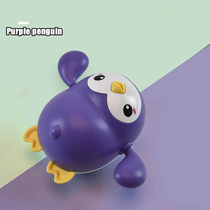 Baby Essentials-8 Purple Penguin Baby Bath Toys for Fun