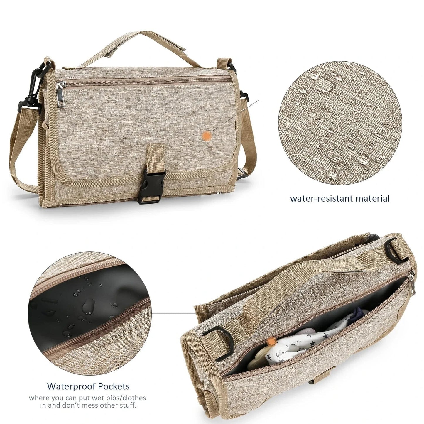 Cosy Snuggles 3-in-1 Portable Baby Changing Mat & Diaper Bag – Waterproof, Foldable & Stylish