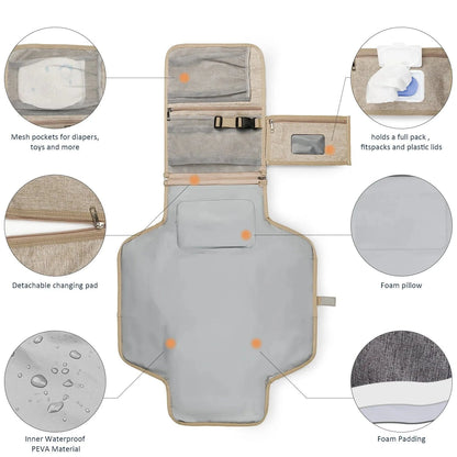 Cosy Snuggles 3-in-1 Portable Baby Changing Mat & Diaper Bag – Waterproof, Foldable & Stylish