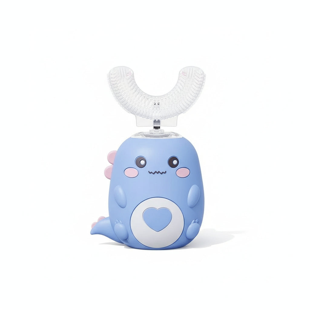Cosy Snuggles Baby Care Blue - Ages 6-12 Years U-Shaped Baby Toothbrush – 360° Silicone Electric Toothbrush for Kids