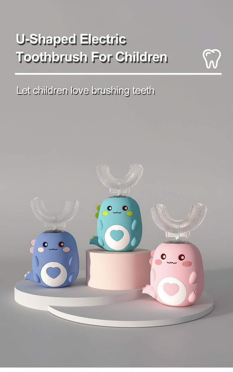 Cosy Snuggles Baby Care U-Shaped Baby Toothbrush – 360° Silicone Electric Toothbrush for Kids