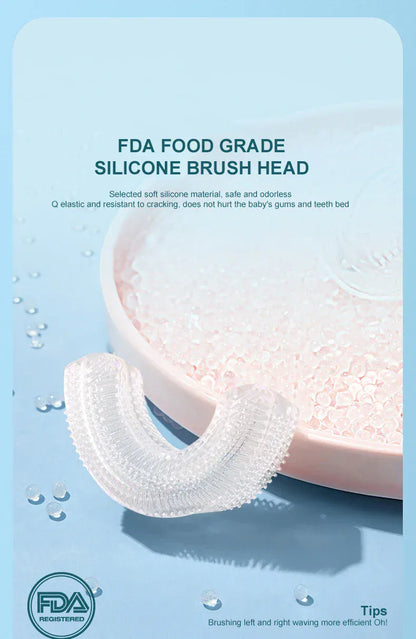 Cosy Snuggles Baby Care U-Shaped Baby Toothbrush – 360° Silicone Electric Toothbrush for Kids