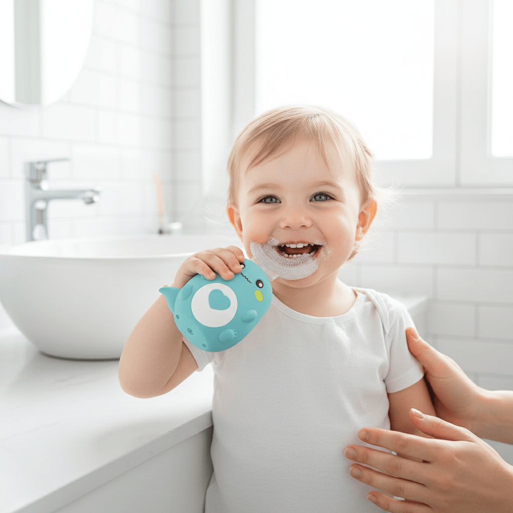 Cosy Snuggles Baby Care U-Shaped Baby Toothbrush – 360° Silicone Electric Toothbrush for Kids
