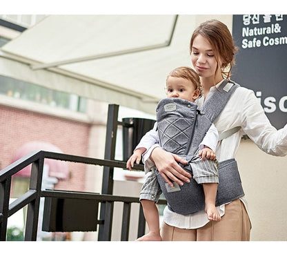 Cosy Snuggles Baby Carrier with Bass Bear Hip Seat for Front Carry