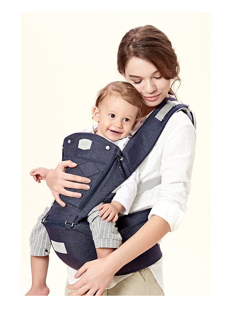 Cosy Snuggles Baby Carrier with Bass Bear Hip Seat for Front Carry