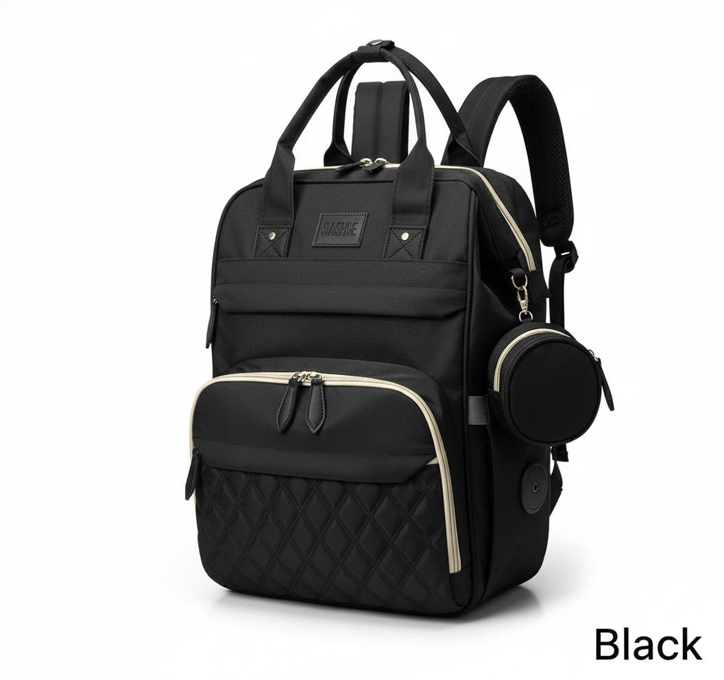 Cosy Snuggles Black Portable Diaper Changing Backpack