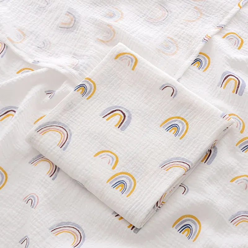 Cosy Snuggles Blankets & Swaddles Rainbow / One Size Cotton Muslin Swaddle Blanket