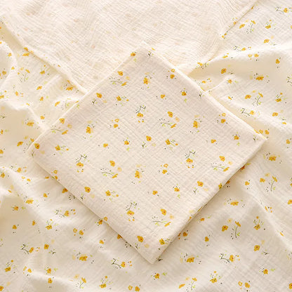 Cosy Snuggles Blankets & Swaddles Yellow flower / One Size Cotton Muslin Swaddle Blanket