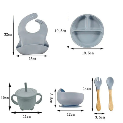 Cosy Snuggles Feeding Baby Feeding Set – 6 or 8-Piece Silicone Tableware Collection