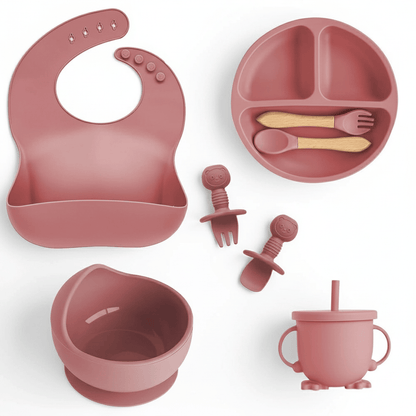 Cosy Snuggles Feeding Baby Feeding Set – 6 or 8-Piece Silicone Tableware Collection