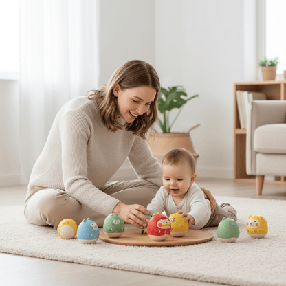 Cosy Snuggles Montessori Baby Tumbler Toy – 5-in-1 Roly-Poly Developmental Toy